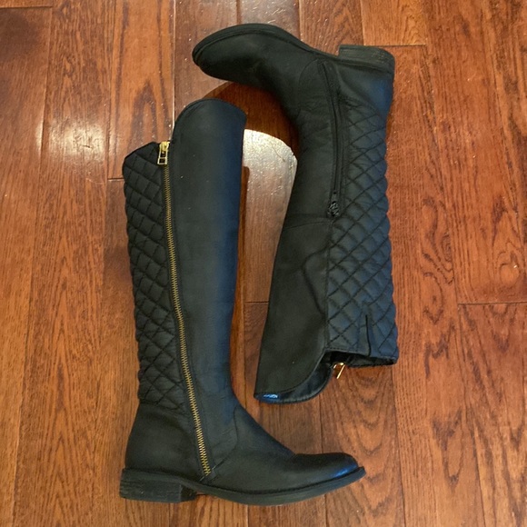 SOLD OUT Steve Madden | Northside Moto Black Leather Mid Calf Heel Boot 6 - Picture 5 of 8